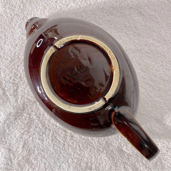 Vintage McCoy Pottery USA Ceramic Brown Drip Gravy Boat  7128 - Picture 10 of 16